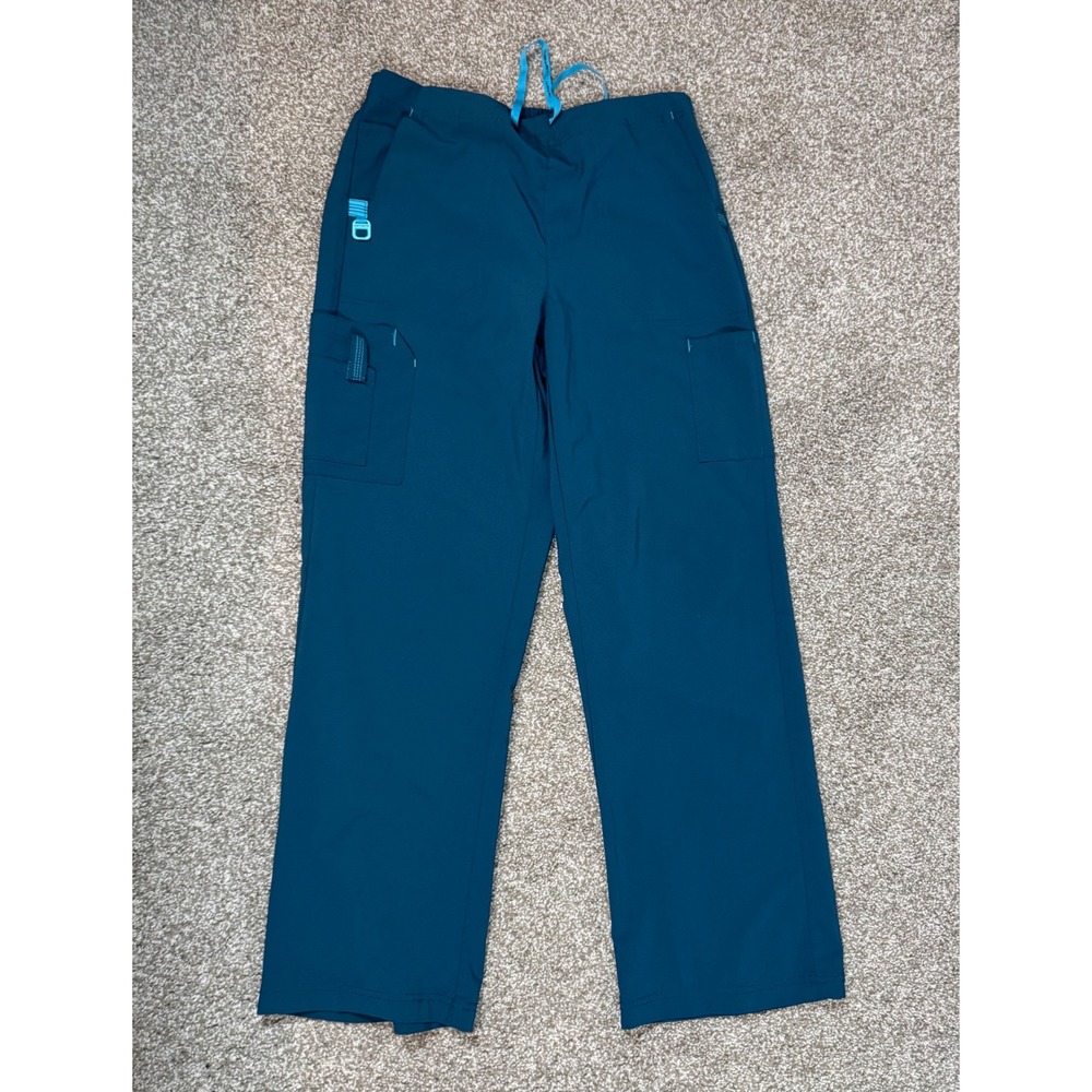 Carhartt Force Women Scrub Pants Teal Nurse Vet Medical Drawstring Regular M